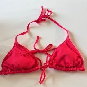 wild fable Hot Pink Ribbed Triangle Bikini Top
